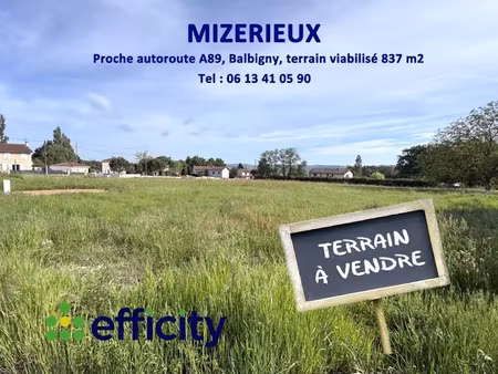 vente terrain 837 m² à mizérieux (42110)  62 590 €
