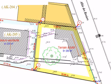 achat terrain 263m² cesson sevigne 35510