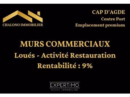 vente commerce le cap d agde 34300 120m²