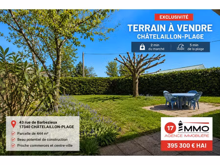 vente terrain 444 m² châtelaillon-plage (17340)