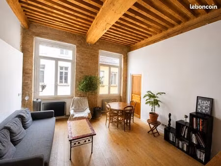 appartement canut t3 - 62 5 m² carrez + 18 m² utiles – 2 chambres + mezzanine – cachet (pi