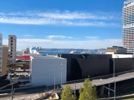 charmant t3 avec vue partielle mer  quartier euromed et terrasses du port  proche de tous 