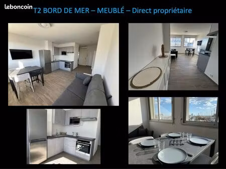 t2 - bord de mer – meublé