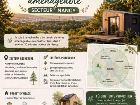 recherche terrain de loisirs aménageable autour de nancy