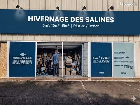 box de stockage 5 à 15m2 pipriac 1 mois offert