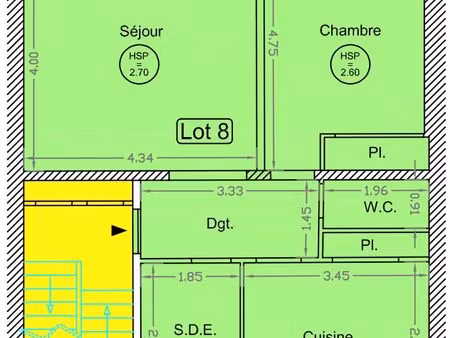 lorient centre - t2 de 55 m² déjà loué - dpe c