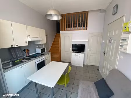 location à l'année berck studio avec mezzanine à 30m de la rue carnot