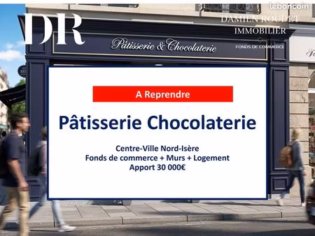 pâtisserie chocolaterie avec les murs & logement t4