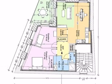 trés bel appartement f3 refait à neuf et lumineux