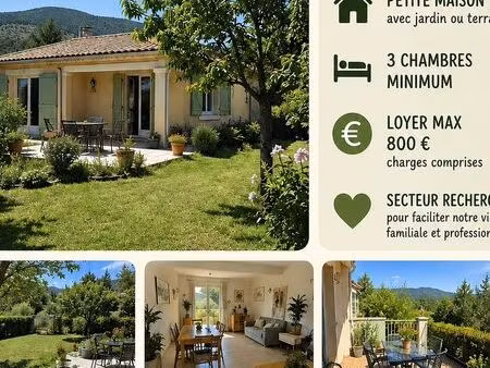 cherche logement maison ext. jardin ou terrasse location