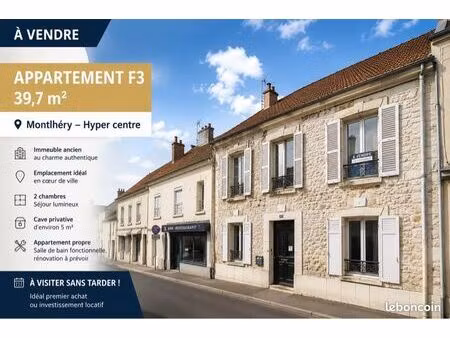 appartement f3 – 39 7 m² – hyper centre de montlhéry