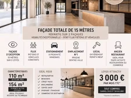 local commercial athis mons 110 m2 à louer