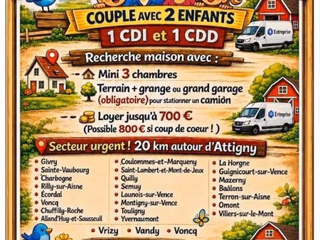 maison avec grange ou grand garage à louer