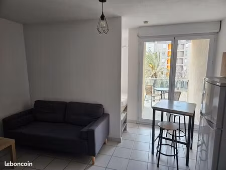 perpignan sud - t1 bis meublé terrasse  parking à 5 min de la faculté