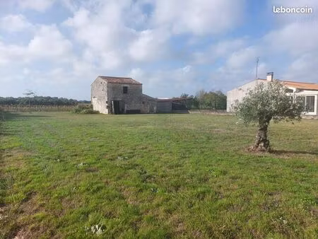 terrain constructible avec bâtisse charentaise à rénover