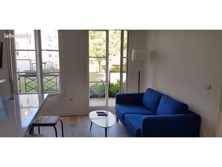f2 meublé – terrasse + box fermé – marie + proche rer a
