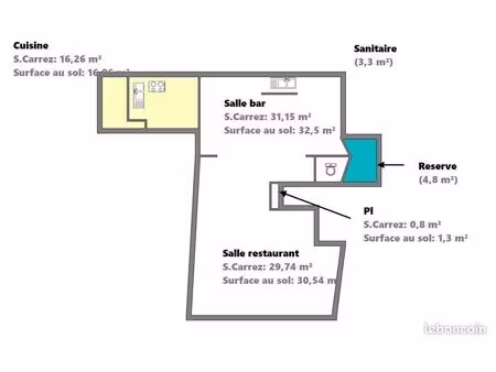 murs commerciaux 84 m² nanterre