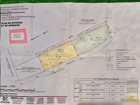 2 terrains constructibles (2 lots de 1500 m2)