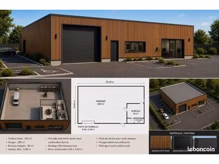 bâtiment artisanale 250m2