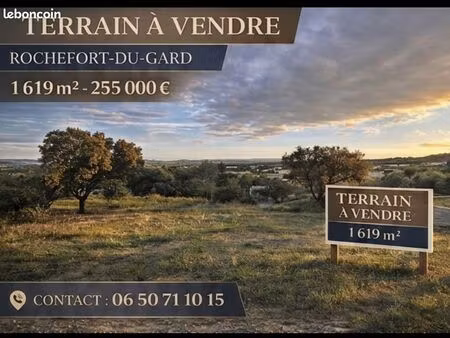 terrain : 1619 m2 rochefort-du-gard