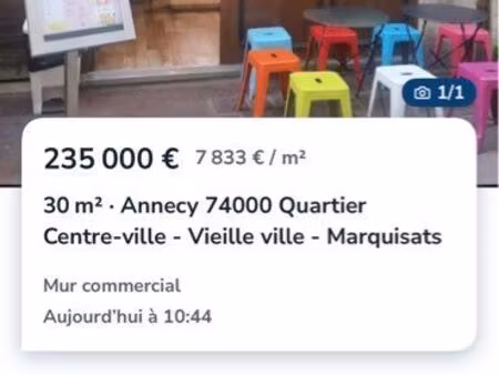 mur à vendre local commercial