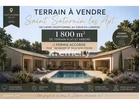 terrain 1 800 m² saint saturnin les apt