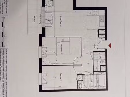 appartement à champs sur marne t3 57m2 avec jardin de 64m2