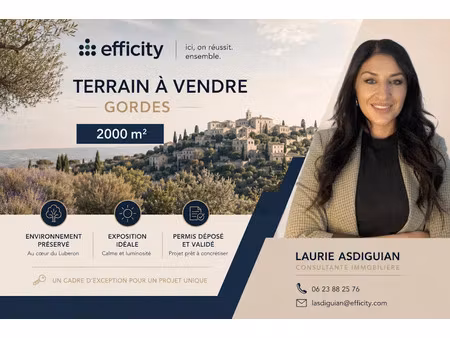 vente terrain 2000 m² à gordes (84220)  230 000 €
