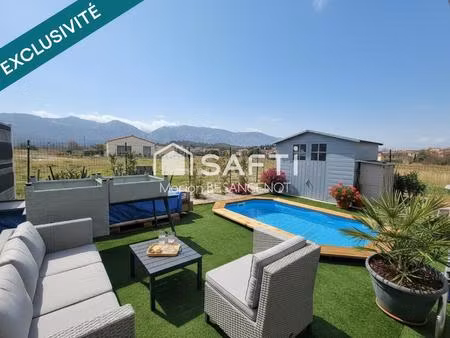 maison de plain pied t3 de 60m² avec jardin et piscine