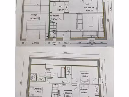 maison 3 chambres 110 m² au sol