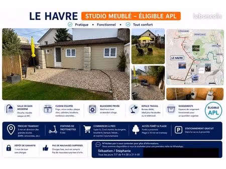 location étudiant(e)s le havre - quartier calme - éligible apl