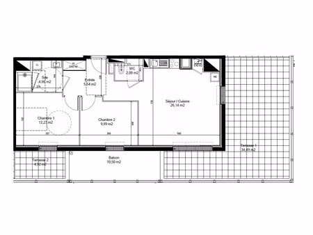 t3 neuf avec terrasse  balcon et parking à chartres