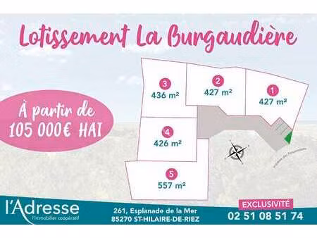 vente terrain à saint-jean-de-monts (85160) : à vendre / 427m² saint-jean-de-monts