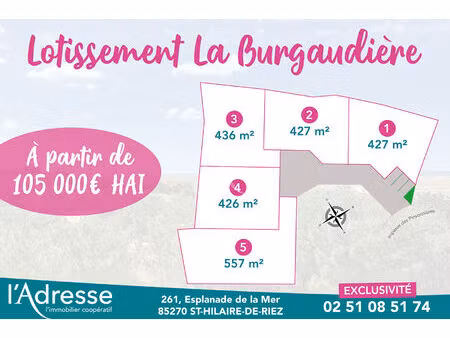 terrain saint jean de monts 427 m2