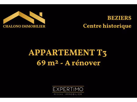 dept 34 - beziers. app t2-t3  69 m². a renover