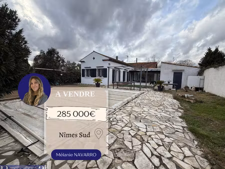 nimes sud - maison de type 6 de plain-pied avec véranda  jar