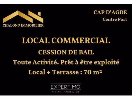 location commerce le cap d agde 34300 70m²