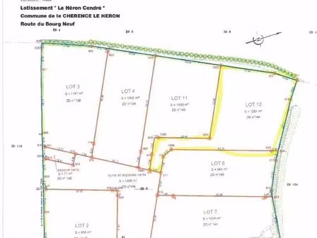 terrain 1281 m² chérencé-le-héron