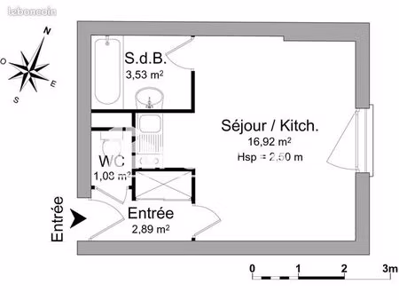 appartement 1 pièce 24 m²