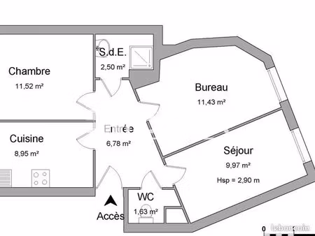 appartement 3 pièces 52 m²