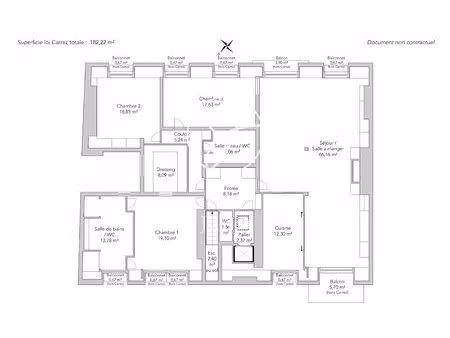 paris 7e - invalides / lowendal - appartement à vendre - 5 pièces - 182 22m² carrez - 3 ch