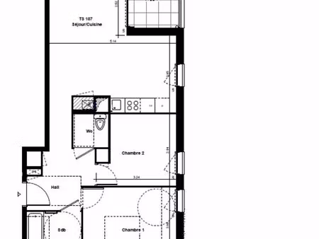 appartement 3 pièces 57 m²