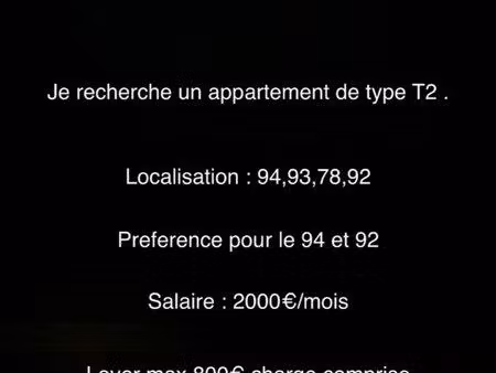 urgent ◊recherche appartement t2 ou t3