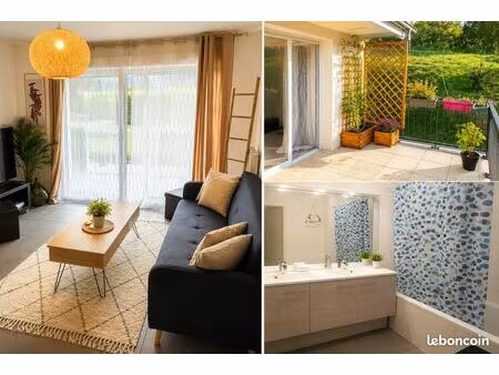 t3 meublé haut de gamme – cruseilles centre – balcon sud – garage