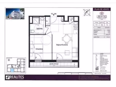 location appartement 2 pièces à rennes (35000) : à louer 2 pièces / 42m² rennes