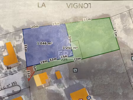 terrain damparis 1046 m2 constructibles dans un cadre privilegié