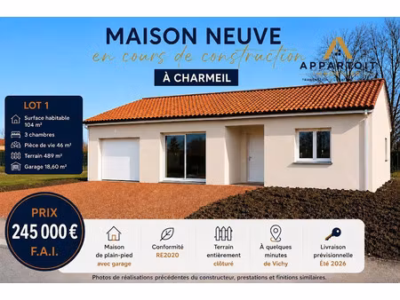 vente maison 4 pièces 103.54 m² à vichy (03200)  245 000 €