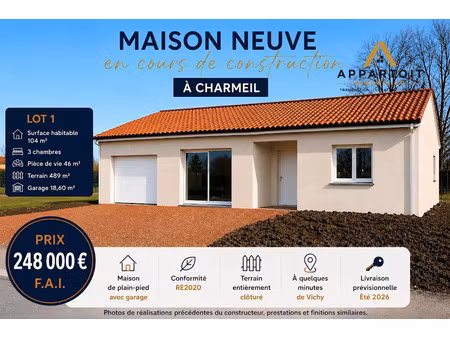 vente maison 4 pièces 103.54 m² à vichy (03200)  248 000 €