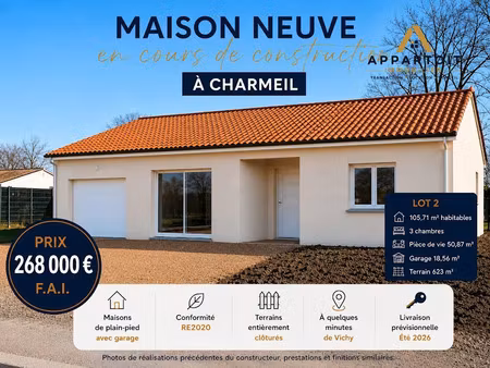 vente maison 4 pièces 105.71 m² à vichy (03200)  268 000 €