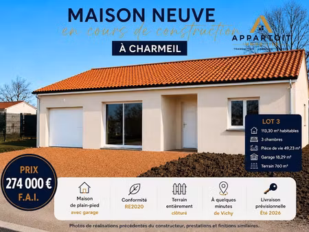 vente maison 4 pièces 113.3 m² à vichy (03200)  274 000 €